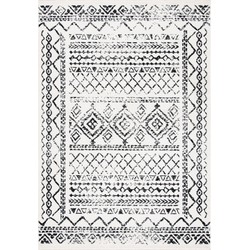 Safavieh Boho Chic Indoor Woven Area Rug, Tulum Collection, TUL268, in Ivory & Black, 183 X 274 cm