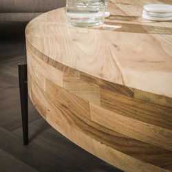 Salontafel Rond Ø120cm - Naturel Acaciahout - Bulky