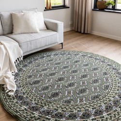 Rond Vintage Vloerkleed Rond Marad Groen Interieur05 - Polypropyleen - Rond 235 Ø - (XXL)