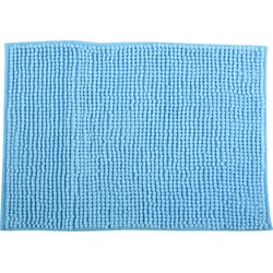 MSV Badkamerkleed/badmat voor op de vloer - lichtblauw - 40 x 60 cm - Microvezel - Badmatjes