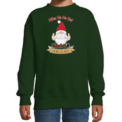 Bellatio Decorations kersttrui/sweater voor kinderen - Kado Gnoom - groen - Kerst kabouter 14-15 jaar (170/176) - kerst truien kind