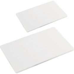 1x Rechthoekige witte kunststof snijplanken 26 x 32 cm en 32 x 53 cm - Snijplanken