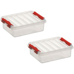 10x stuks kunststof stapelbare opbergbaken 1 liter 20 x 15 x 6 cm - Opbergbox