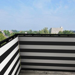 Balkonscherm gestreept zwart (100x100cm Enkelzijdig)