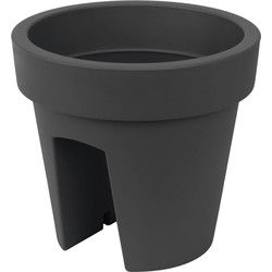Prosperplast Balkon bloempot - antraciet grijs - D25 x H23 cm - Plantenpotten