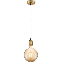 Home sweet home hanglamp Vintage Globe g180 - Brons - amber