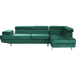 NORREA - Hoekbank - Smaragdgroen - Linkerzijde - 260 cm - Fluweel