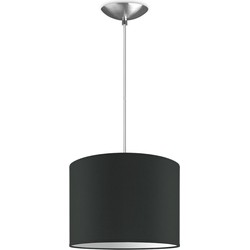 Moderne hanglamp Bling - antraciet - verlichtingspendel Basic inclusief lampenkap 25/25/19cm - pendel lengte 100 cm - geschikt voor E27 LED lamp - Pendellamp geschikt voor woonkamer, slaapkamer, keuken