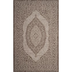Safavieh Contemporary Indoor/Outdoor Woven Area Rug, Courtyard Collection, CY8751, in Light Beige & Light Brown, 122 X 170 cm