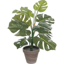 Mica Decorations Monstera Kunstplant in Bloempot Stan - H48 x Ø39 cm - Groen