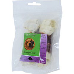 Natuurlijke Snack kluif geknoopt plus eend 14 cm zak a 2st