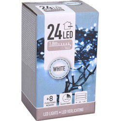 Kerstverlichting - op batterij - helder wit - 24 leds- 180 cm - Kerstverlichting kerstboom