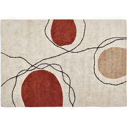 BOLAT - Laagpolig vloerkleed - Beige - 160 x 230 cm - Katoen