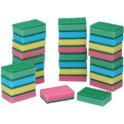 Dirt Devil Schuursponsjes - 60x - gekleurd - afwas sponzen - Sponzen