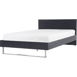 BELLOU  - Tweepersoonsbed - Grijs - 140 x 200 cm - Fluweel