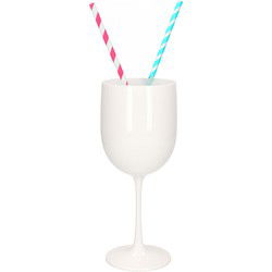 Wijnglas - onbreekbaar - wit - kunststof - 480 ml - wijnglazen - Wijnglazen