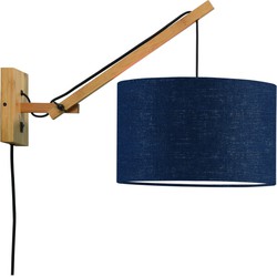 Wandlamp Andes - Bamboe/Blauw - 50x32x45cm