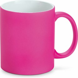 Luxe krijt koffiemok/beker - roze - keramiek - met all-over schrijfvlak - 350 ml - Bekers
