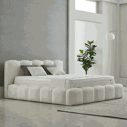 Boxspring met opbergruimte  - 160x200 - Wit - Kaona Inclusief 30 cm matras en topper HR- Koudschuim