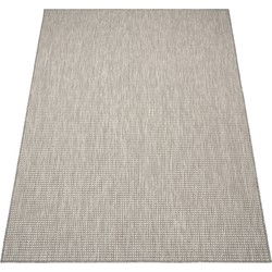 Binnen & Buitenkleed Nacira Laagpolig Vloerkleed - Grijs - 80x250 cm
