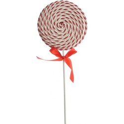Kersthanger - lolly - snoepgoed - wit met rood - 36 cm - Kersthangers