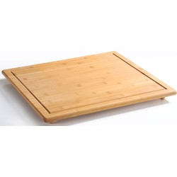 XXL FSC® Houten Snijplank / Afdekplaat bamboe hout, Met Saprand - Snij Plank - Kookplaat Afdekplaat - Afm. 56 x 50 x 4 Cm
