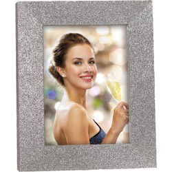Zep Fotolijst - hout - zilverkleurig - glitters - 18 x 23 cm - Fotolijsten