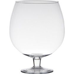 Hakbijl Glass Vaas Brandy - op voet - transparant - glas - 24 cm - Vazen