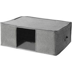 Opberghoes voor dekbed in grijze linnenlook stof - L66 cm
