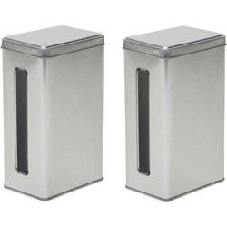Keuken opbergblik/bewaarblik met venster - 5x - 11 x 7 x 17 cm - Voorraadblikken