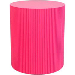 Side Table - Cylinder- MDF - Neon Pink - 39x39x45cm