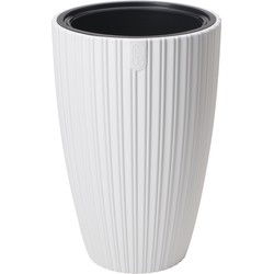 Form Plastic Plantenpot/bloempot - kunststof - wit - 30 x 48 cm - Plantenpotten