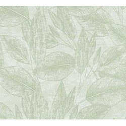 A.S. Création behang bloemmotief groen - 53 cm x 10,05 m - AS-378363