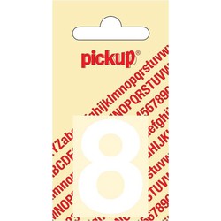Plakcijfer Helvetica 40 mm Sticker witte cijfer 8 - Pickup