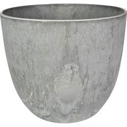 Ter Steege Bloempot - grijs - natuursteen look - D23 x H20 cm - Plantenpotten