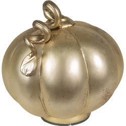 Clayre & Eef Decoratie Pompoen Ø 21x22 cm Goudkleurig Glas