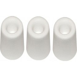 Deurbuffer / deurstopper - 3x - wit - rubber - 75 x 40 mm - deurstop - Deurstoppers