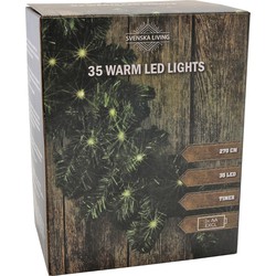 Svenska Living dennenslinger - 270 cm - met 35 leds - warm wit - Guirlandes