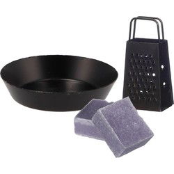 Amberblokjes/geurblokjes cadeauset - lavendel geur - inclusief schaaltje en mini rasp - Amberblokjes