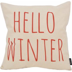 Sierkussen Hello Winter | 45 x 45 cm | Katoen/Linnen