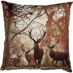 Clayre & Eef Kussenhoes 45x45 cm Bruin Polyester Herten
