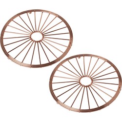 Set van 2x stuks ronde pannen onderzetters van metaal koper 20 cm - Panonderzetters