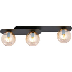 moderne plafondlamp Borghese Zwart 3-lichts