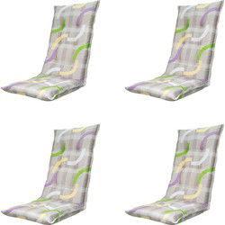 Madison -  Tuinstoelkussen Hoge Rug Tess purple - Ca. 123x50 cm - Set van 4