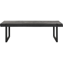 DTP Home Coffee table Beam rectangular BLACK,35x120x80 cm, 6 cm recycled teakwood top
