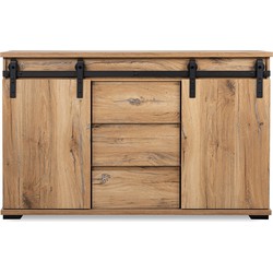 Buffet 2 Schuifdeuren en 3 Centrale Lades L140 cm - MANZANO