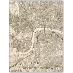 Houten Citymap Londen 70x50 cm 