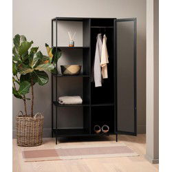 Kast Zwart - 50x90x180cm - Metaal - Kast Malibu