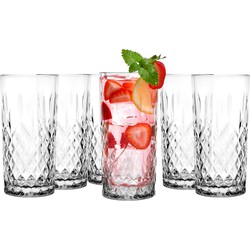 Glasmark Longdrinkglazen - 6x - Diamond - 300 ml - glas - waterglazen - Longdrinkglazen