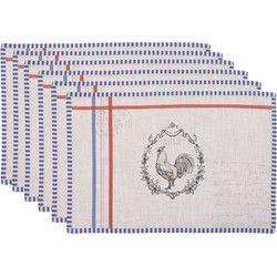 Clayre & Eef Placemats Set van 6  48x33 cm Beige Katoen Haan Tafelmat
